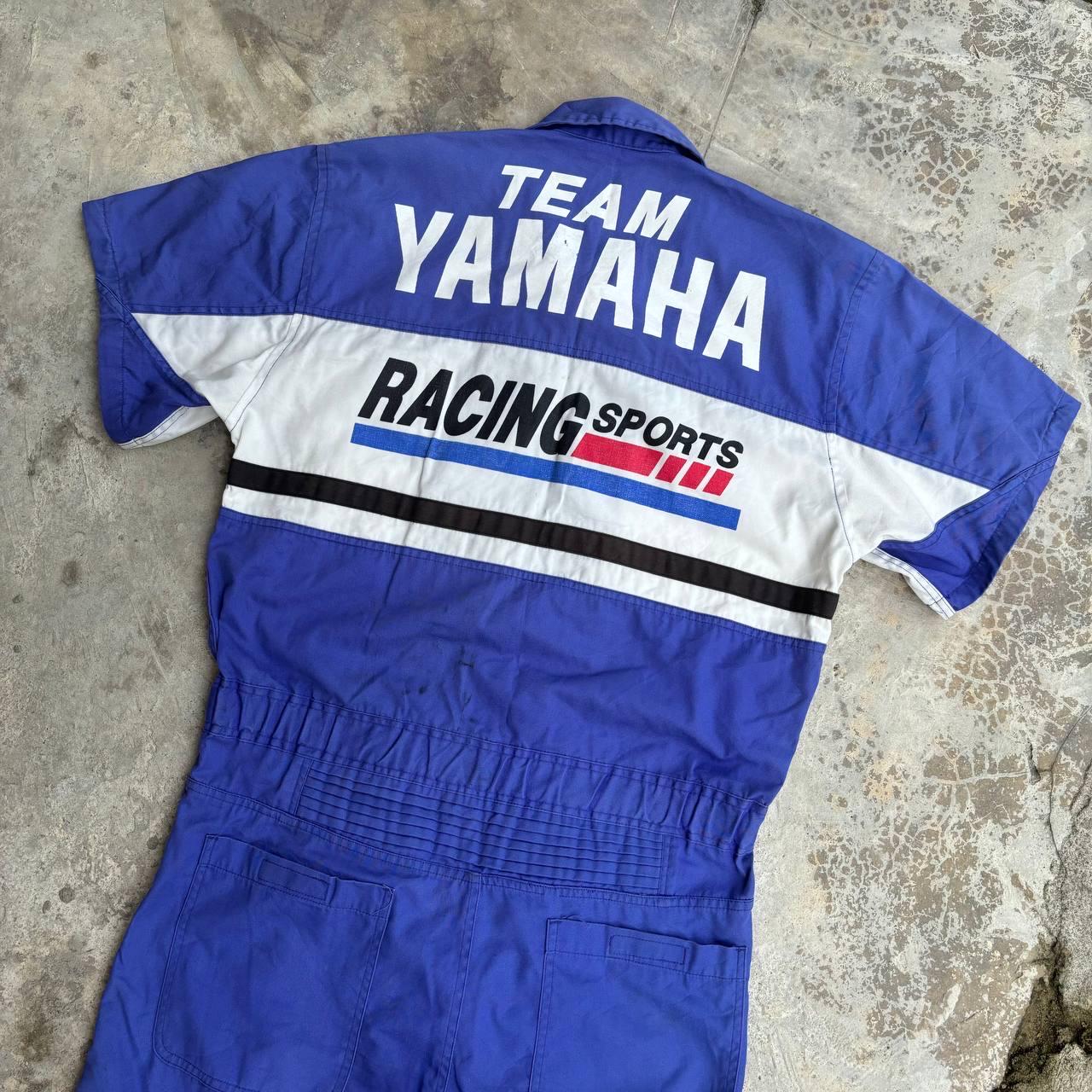Vintage 90s Yamaha Racing Team Japan Coverall Blue Jumpsuit Pit