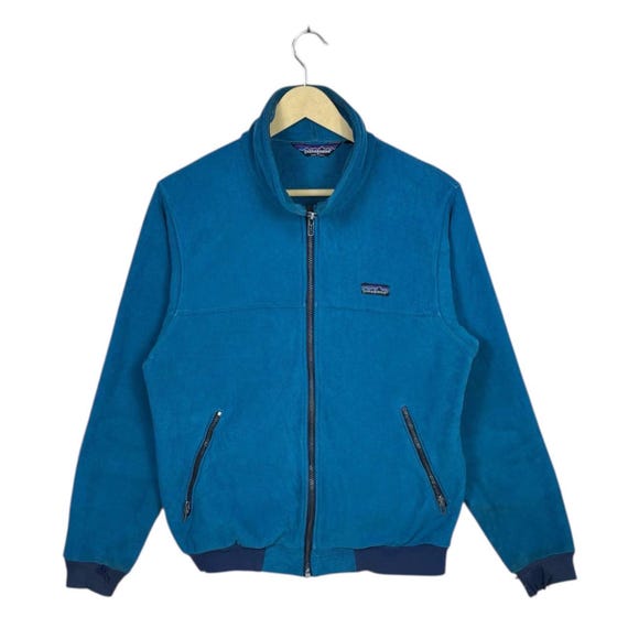 Vintage 90s Patagonia Synchilla Fleece Jacket Blue Full Zip Made