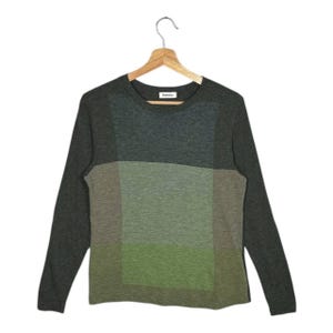Vintage Issey Miyake Plantation groen kleurblok T-shirt met lange mouwen Avant Garde