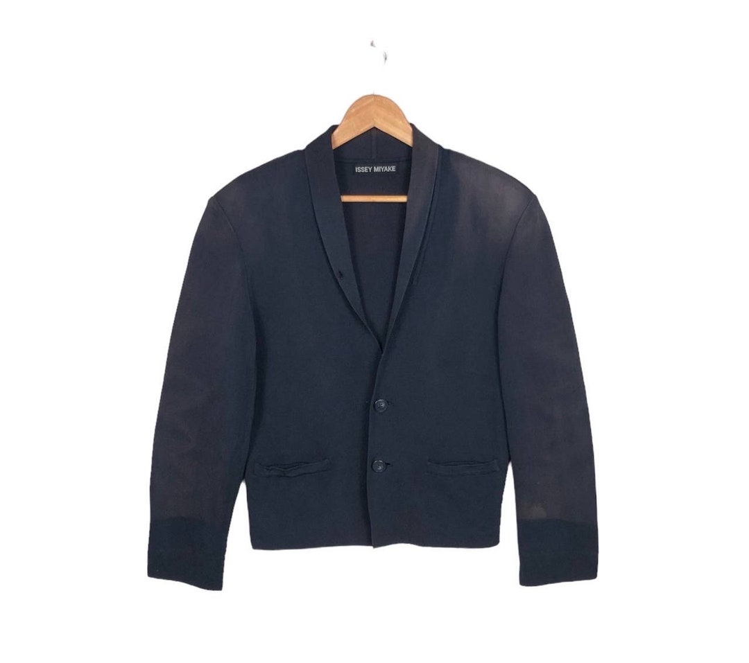 ヴィンテージ イッセイミヤケ ネイビー テーラードジャケット - サン