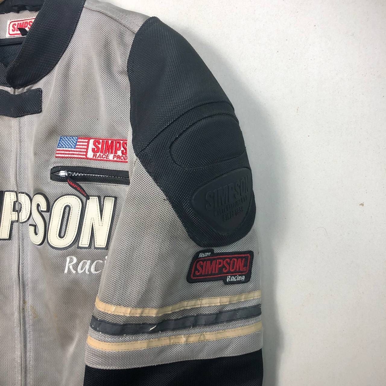 Vintage Simpson Mesh Riding Jacket Racing USA Padded Jacket Harley ...
