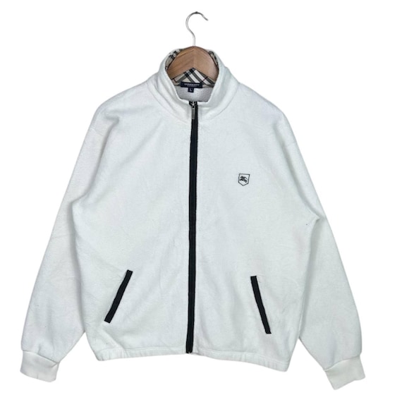Burberry London Full Zipper White Fleece Jacket Size L - Etsy