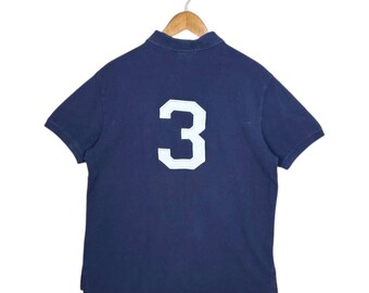 Buy Vintage Polo Ralph Lauren Big Pony LXVII Polo Shirt Navy Blue
