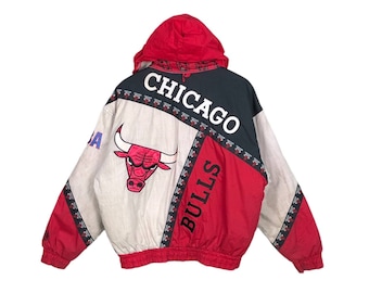 Vintage 90s NBA Chicago Bulls Pro Player Bomber Jacket