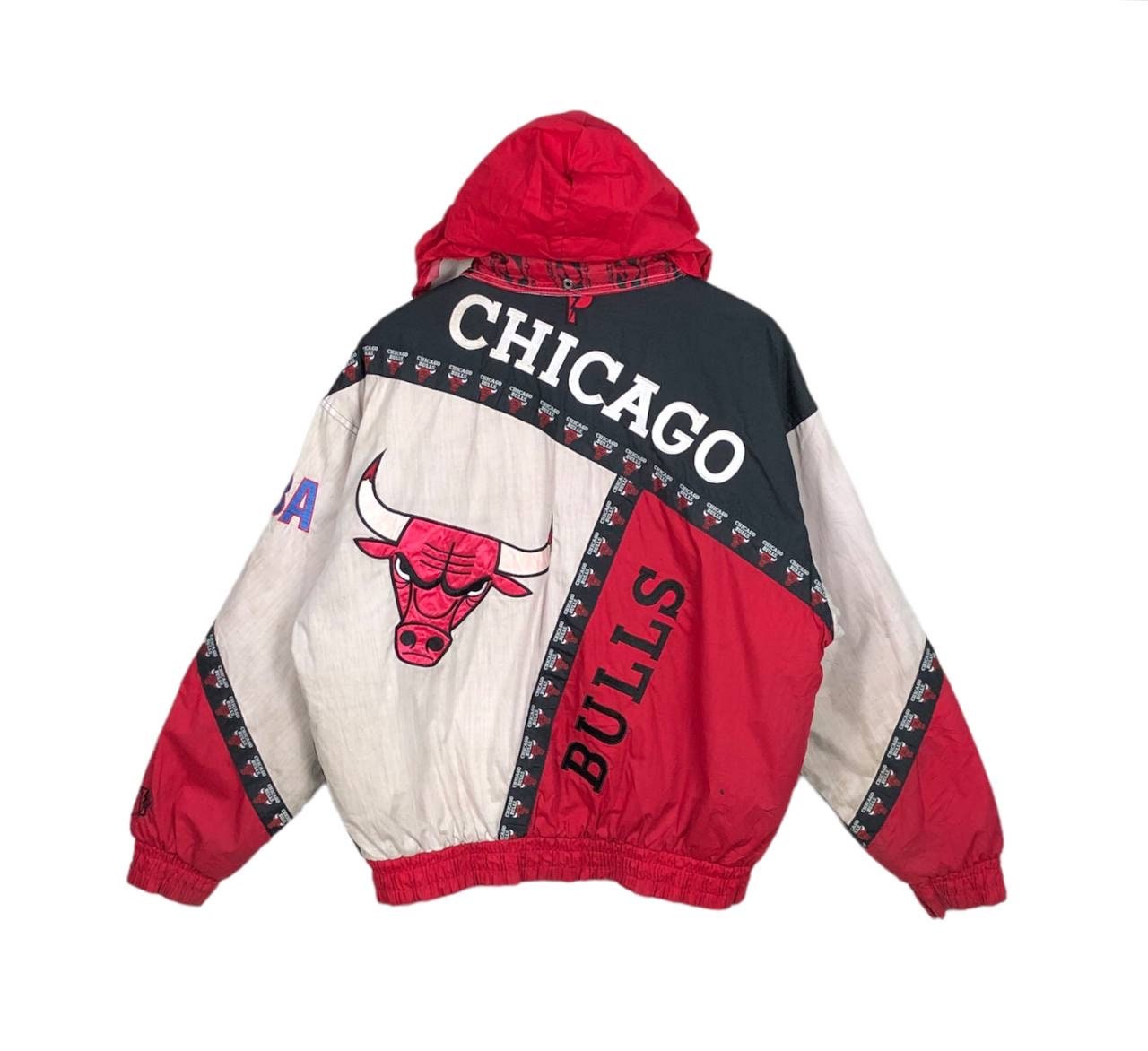 Vintage Proplayer Chicago Bulls Pullover Half Zip Jacket NBA 