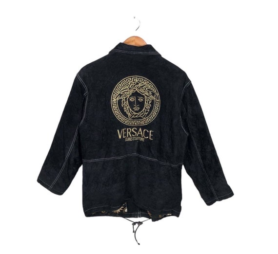 Vintage Versace Jeans Couture Medusa Logo Velvet Jacket - Etsy Vintage Versace Jeans Couture Medusa Logo Velvet Jacket - Etsy