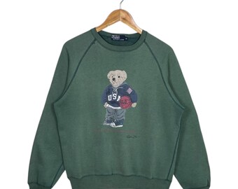 Vintage 90s Polo Bear Ralph Lauren Sweatshirt Medium Preppy Girl