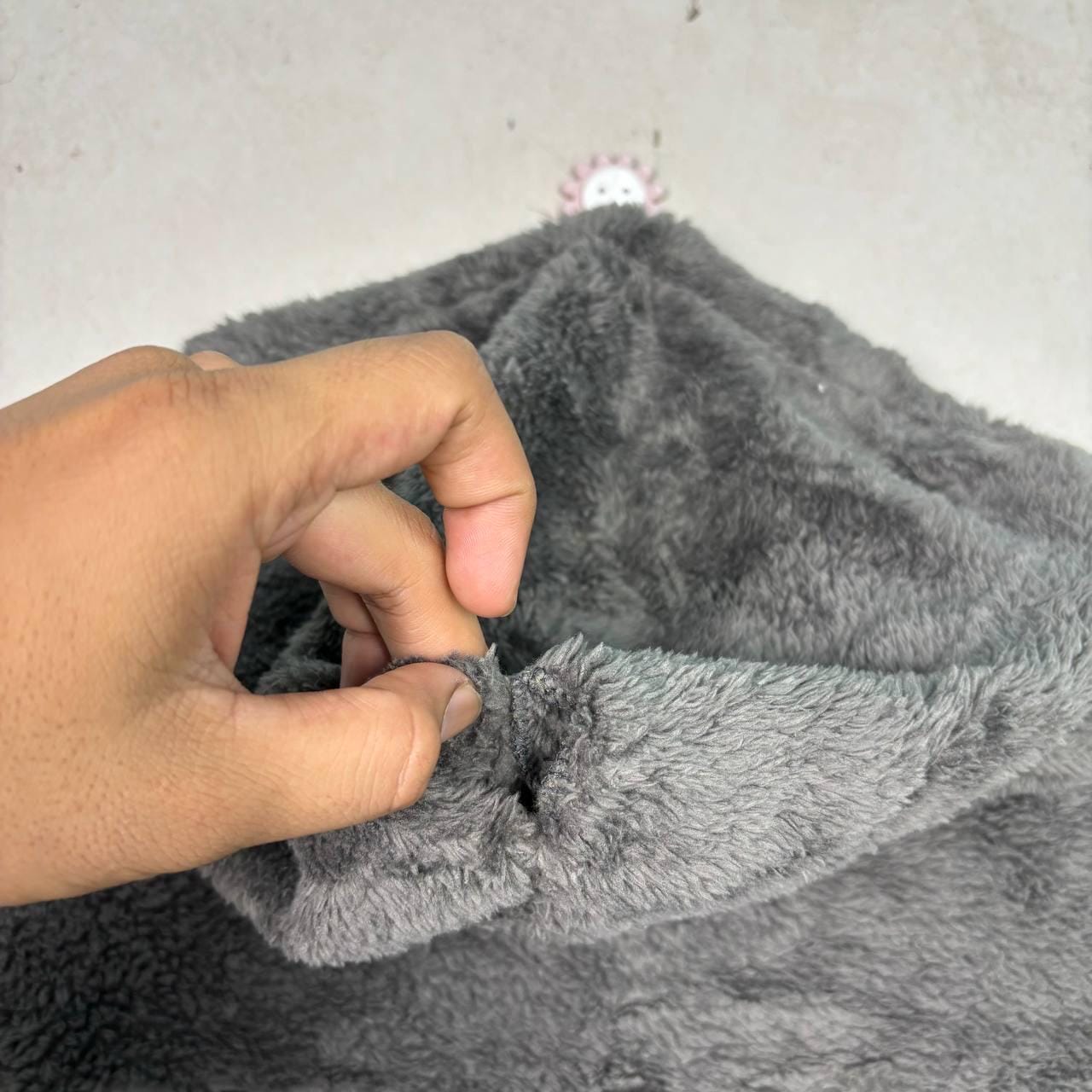 Vintage Ghost of Harlem Faux Fur Fuzzy Gray Hoodie Zipper Jacket