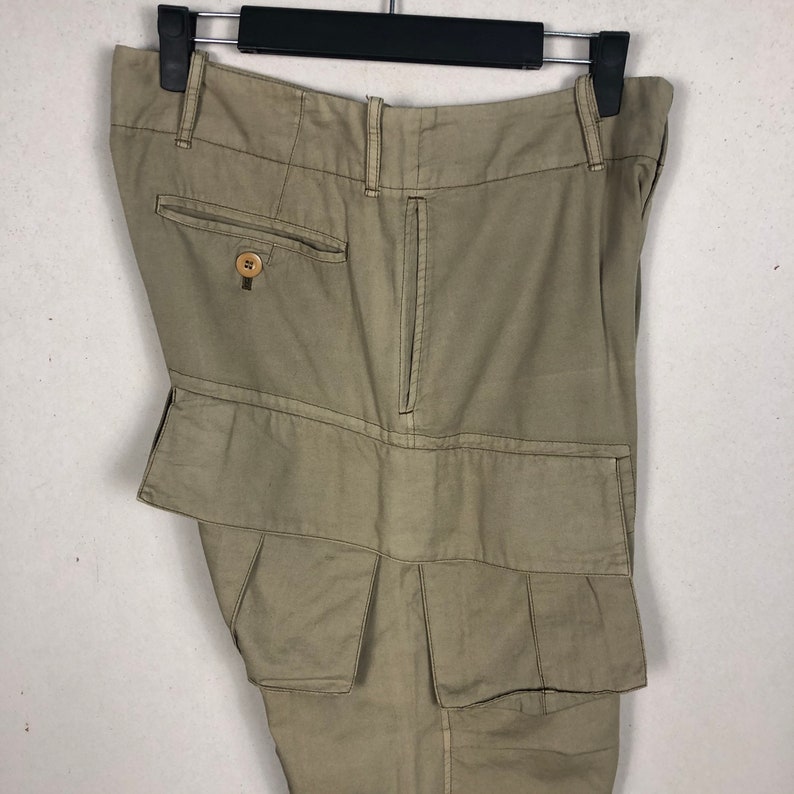 Vintage Y’s Yohji Yamamoto Archival Cargo Pants Multi Pocket Tactical Trousers Beige Cotton Rayon Blend Japanese Designer Fashion Size 2 image 6