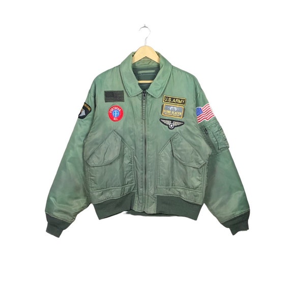 Y2K Military Flight Bomber w/ Patches　Ｍ Mens Military Air Force Style MA-1 Flight Jacket with 5 Removable