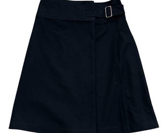 Luxury Comme Des Garcons Tricot AD2005 Woold Blend Pleated Black Asymmetric Skirt Junya Watanabe Y2K Fashion