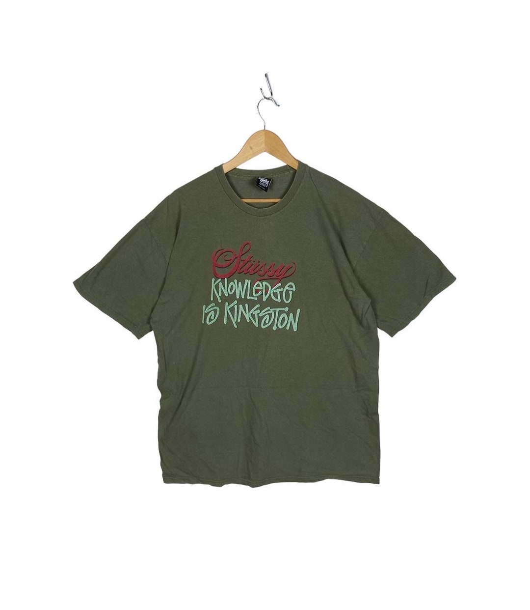 OG Vintage 90s Stussy Knowledge is Kingston Printed Spell Out 