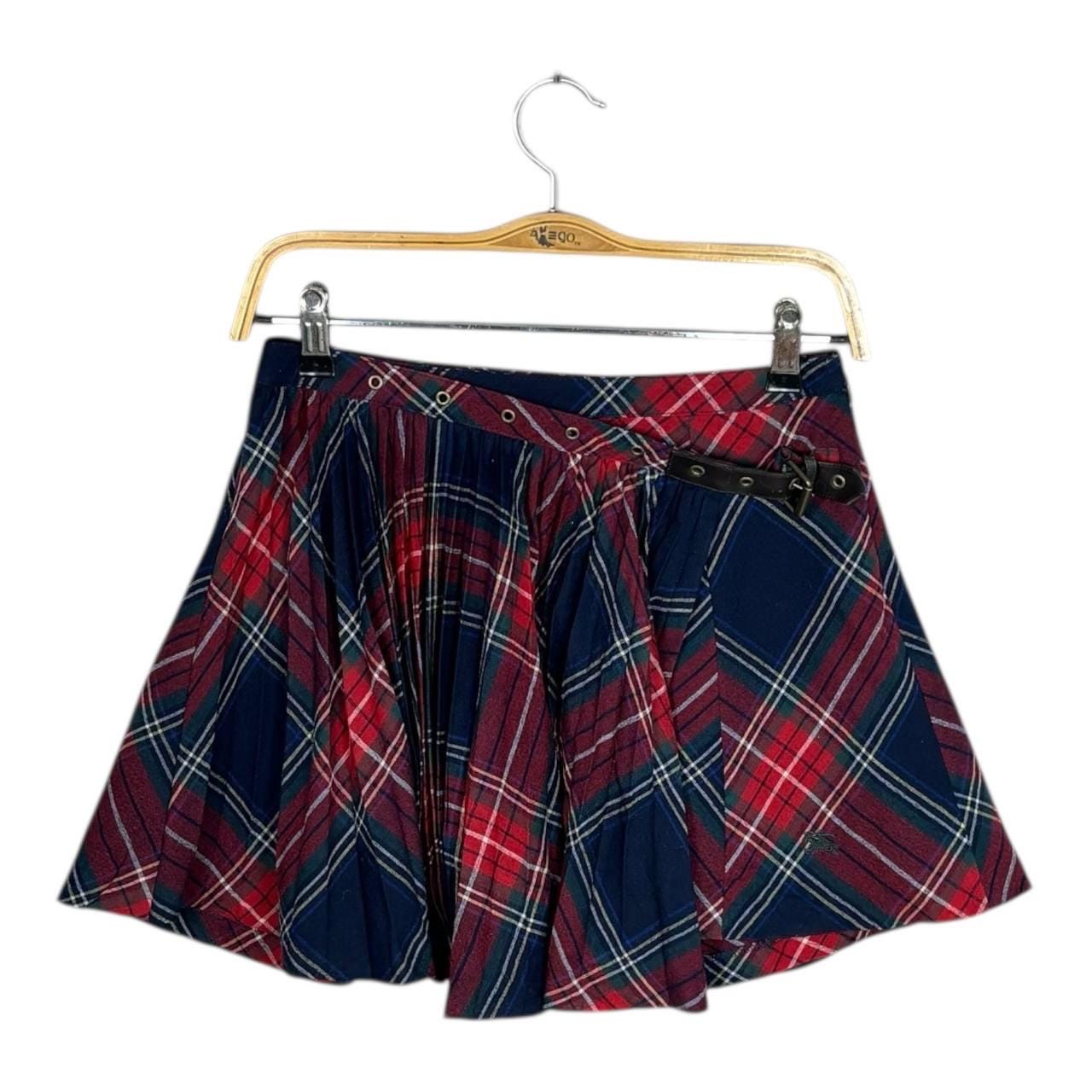Vintage Burberry Blue Label Nova Check Pleated Mini Skirt W