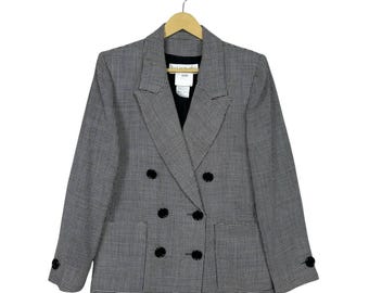 80s archive YSL ネイビー チェック ダブルブレストジャケット 295032_L.jpg