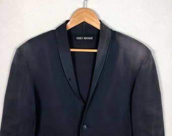 ヴィンテージ イッセイミヤケ ネイビー テーラードジャケット - サン