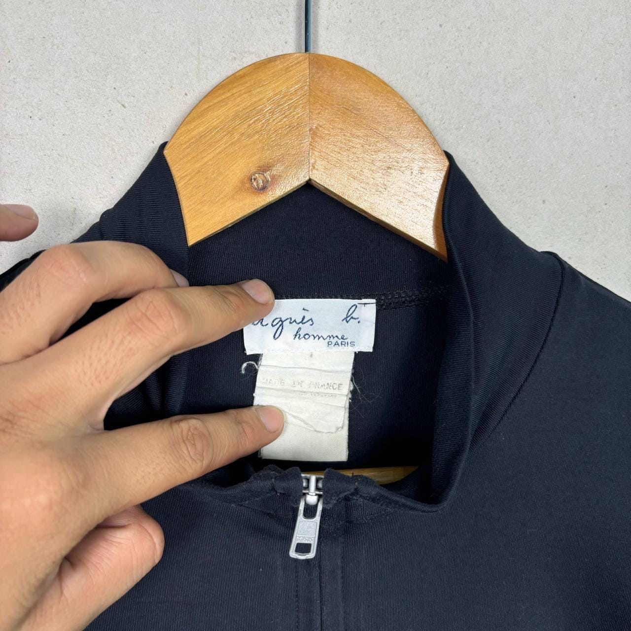 Vintage 90s Agnes B Homme Paris Black Full Zip Track Jacket | Made