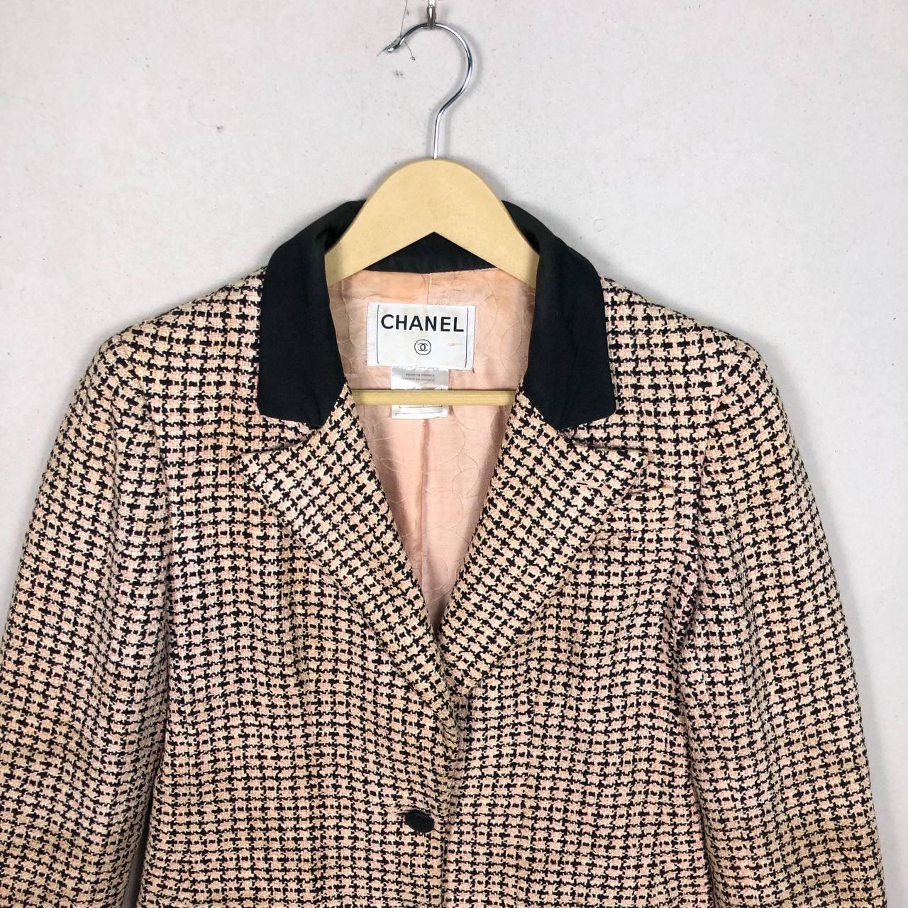 CHANELジャケット 36 Vintage CHANEL Pink Black Tweed Blazer FR36 | 90s Y2K Boucle CC