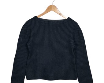 Suéter vintage Ralph Lauren de malha canelada - Pulôver minimalista dos anos 90