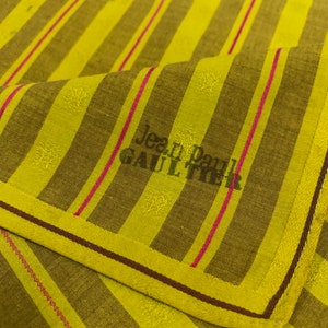 Vintage Jean Paul Gaultier Neckerchief Handkerchief Bandana Striped Abstract Design