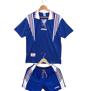 Vintage 1996 FIFA France Football Kit Template Jersey With Pant