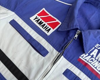 Vintage 90s Yamaha Racing Team Japan Coverall Blue Jumpsuit Pit