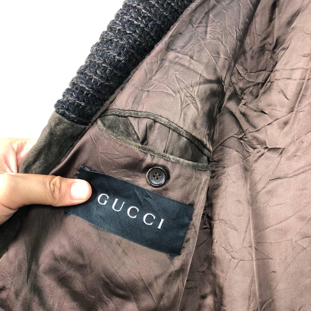 Vintage Gucci Tom Ford FW03 Brown Suede Field Leather Jacket
