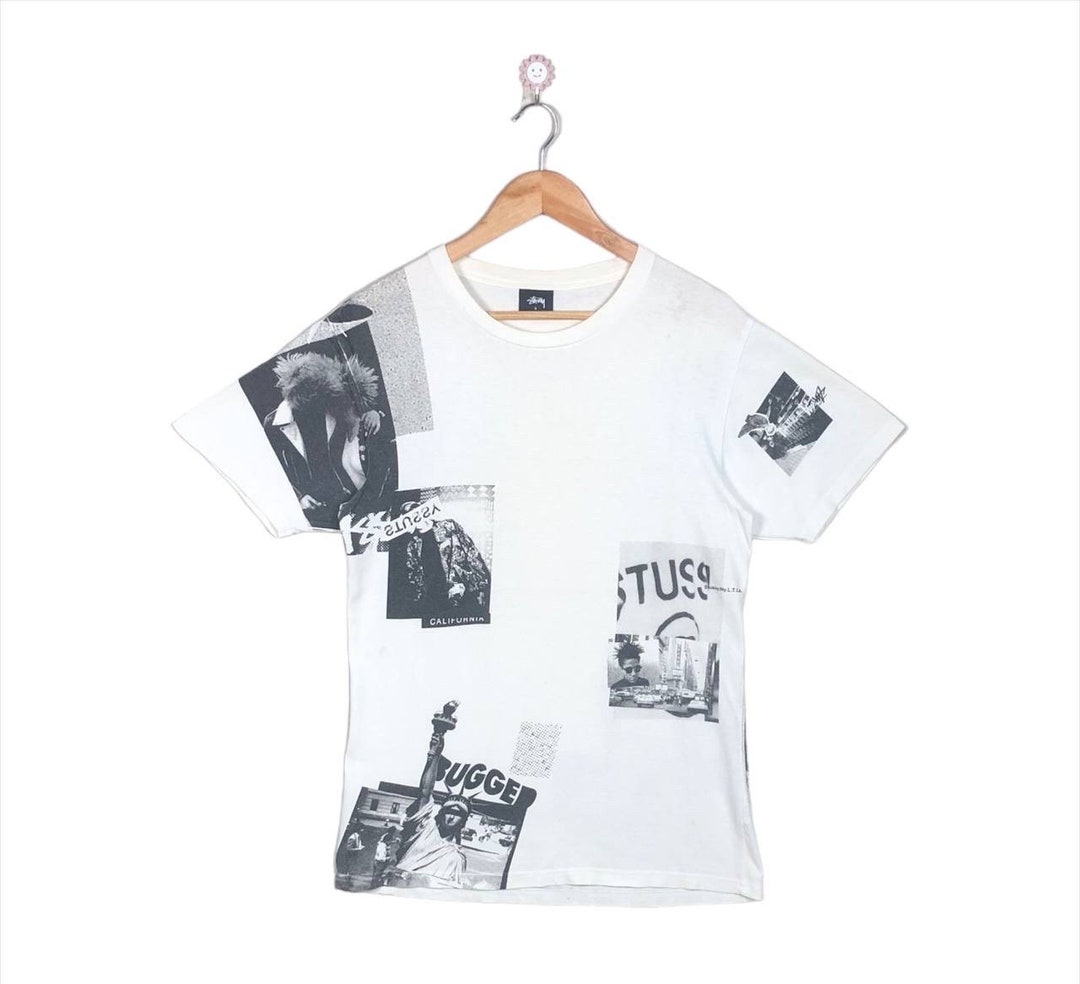 Vintage 90s Old Stussy Graphic Print T-shirt - Statue of Liberty