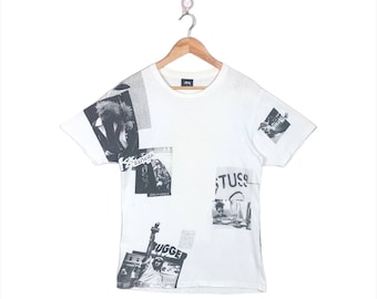 Vintage 90s Old Stussy Graphic Print T-shirt - Statue of Liberty