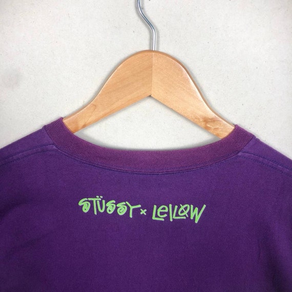 Vintage 90s Stussy X Leilow Spell Out Tee Shirt S… - image 7