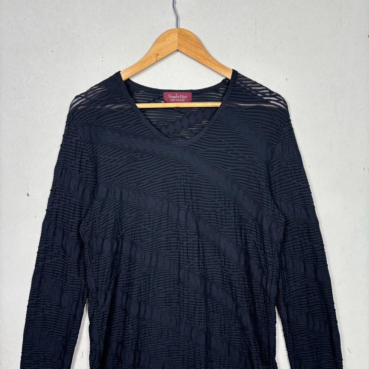 Buy Vintage Tornado Mart Japanese Archive 3D Textured Stripe Long