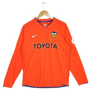 Vintage Nike Valencia CF David Villa Long Sleeve Away Shirt Jersey