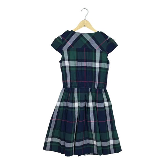 green plaid burberry dress Vintage London Y2K Preppy Cottagecore Japan Size 38 Cotton Button up Shirtdress Excellent Condition TopHomecoming