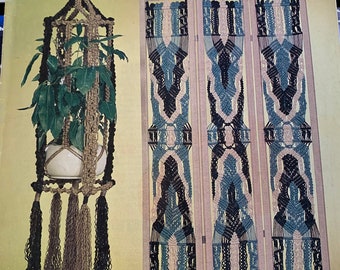 Motifs Macramé vintage pour séparateurs de pièces et rideaux 1975