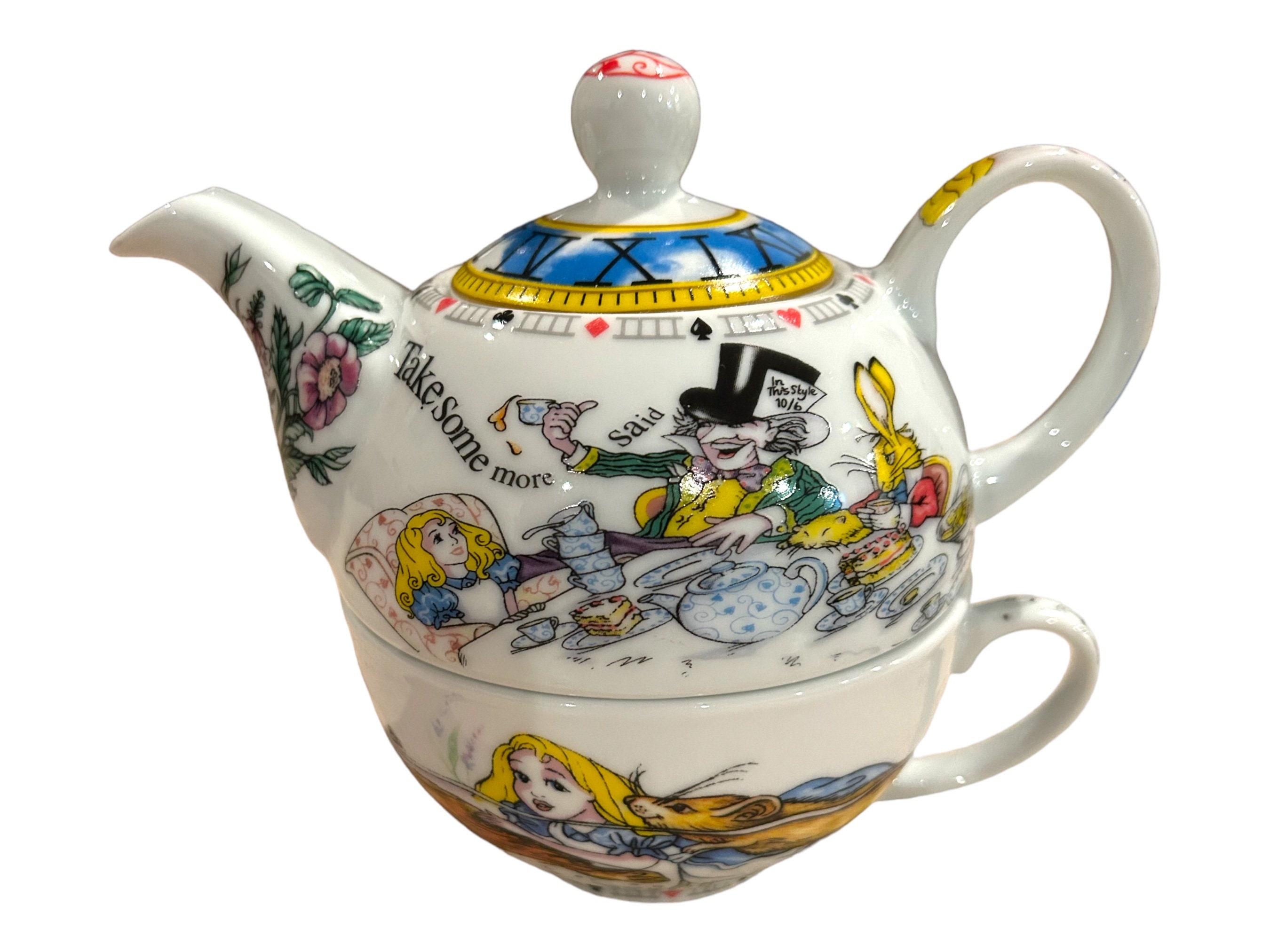 [Alice in Wonderland] Disney Alice in Wonderland Porcelain Stackable Teapot  Set