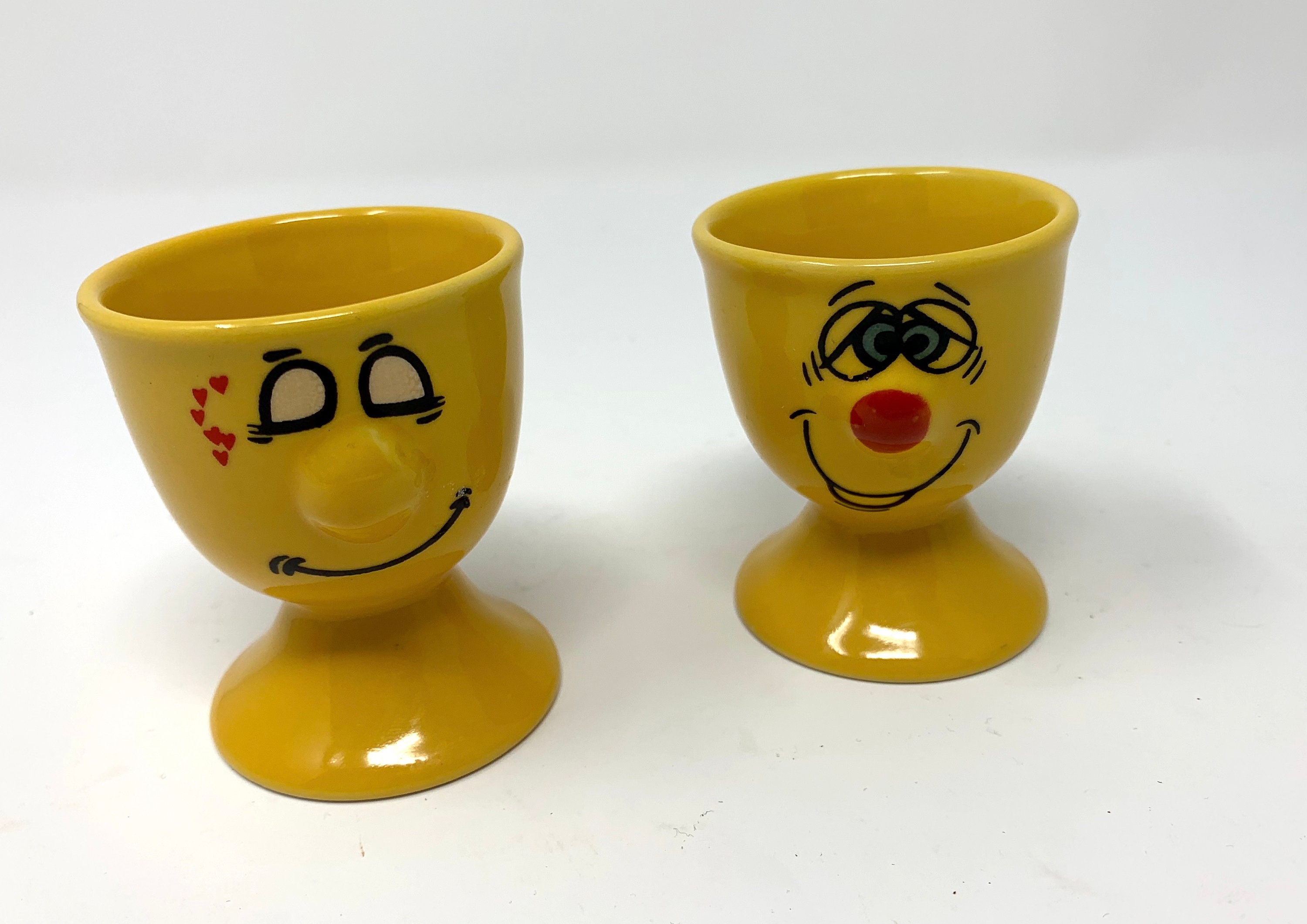 Retro 2 Face Egg Cups Gryphonware Etsy