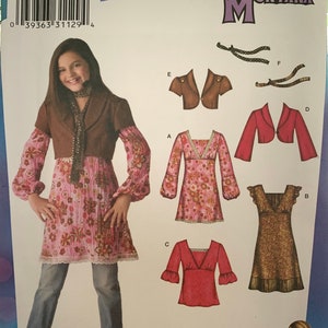 Simplicity Hannah Montana Sewing Pattern 3589 - Girls Size AA 8 - 16 Dress, Mini-Dress/Tunic & Top, Jacket with Sleeve Variations and Scarf