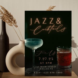 Jazz Music Flyer Template, Jazz Night Invitation, Jazz Evening Invite, Jazz Dinner Party Flyer Digital, Jazz Dinner Evite