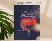 Elegant Birthday Dinner Invitation Template (Digital Download)