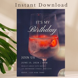 Elegant Birthday Dinner Invitation, Birthday Dinner Invitation Template, Birthday Dinner Party Invite,