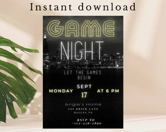 Game Night Invitation Template: Modern Evite (Digital)