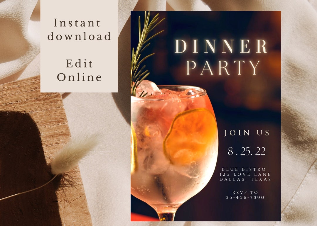 Birthday Dinner Invitation Birthday Dinner Invite Dinner - Etsy