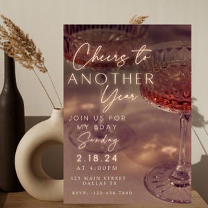 Elegant Birthday Dinner Invitation Template: DIY Canva Design (Digital Download)