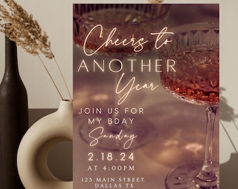 Elegant Birthday Dinner Invitation Template: DIY Canva Design (Digital Download)