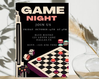 Game Night Invitation Template: Electronic Evite (Digital)