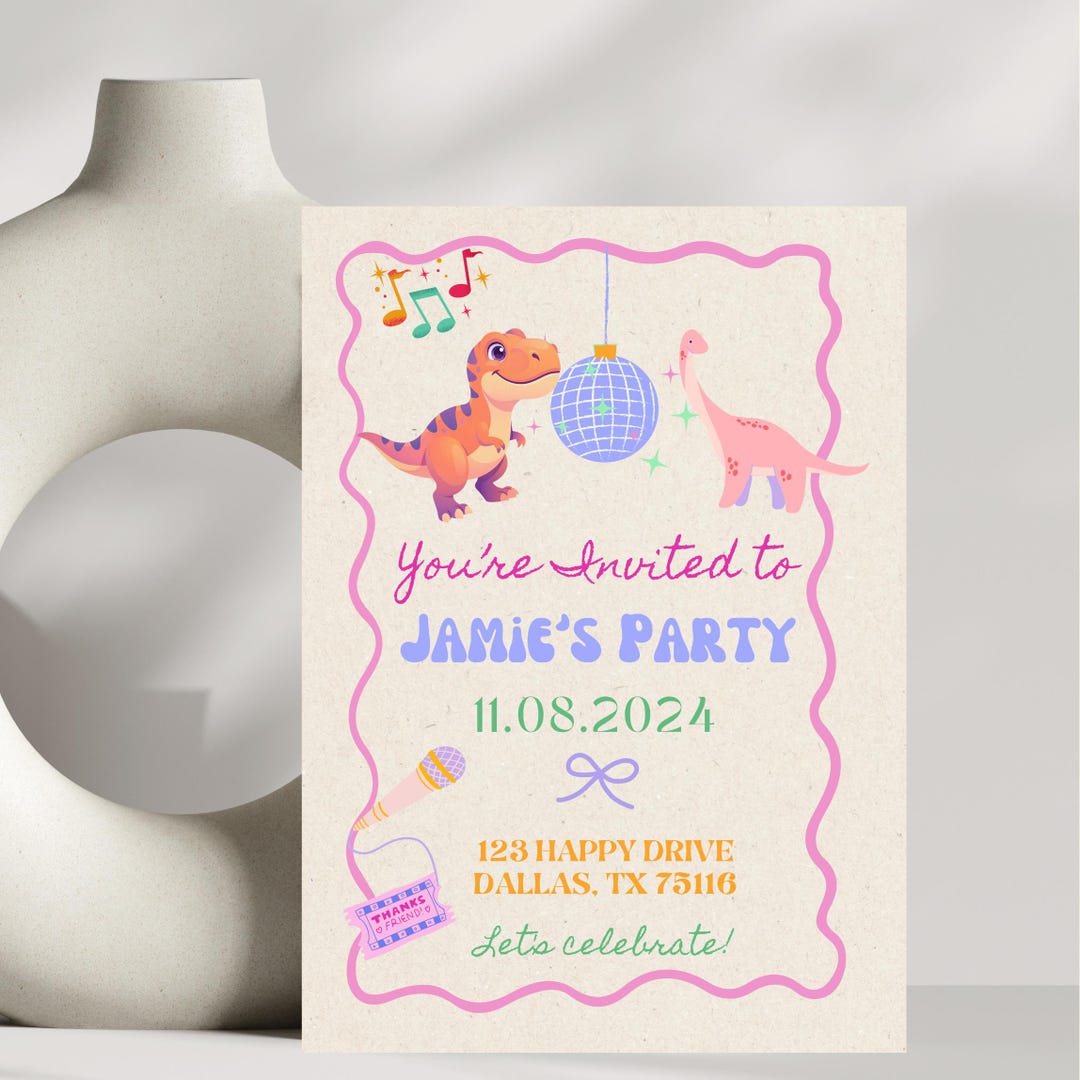 Dinosaur Dance Party Invitation: Printable - Etsy