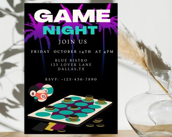 Game Night Invitation Template: Unique Evite (Digital)