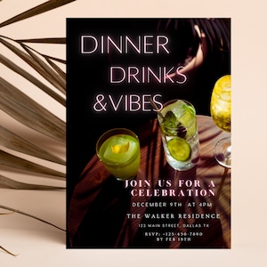 Dinner Party Invitation, Digital Dinner Invitation , Dinner Party Evite, Dinner Evite