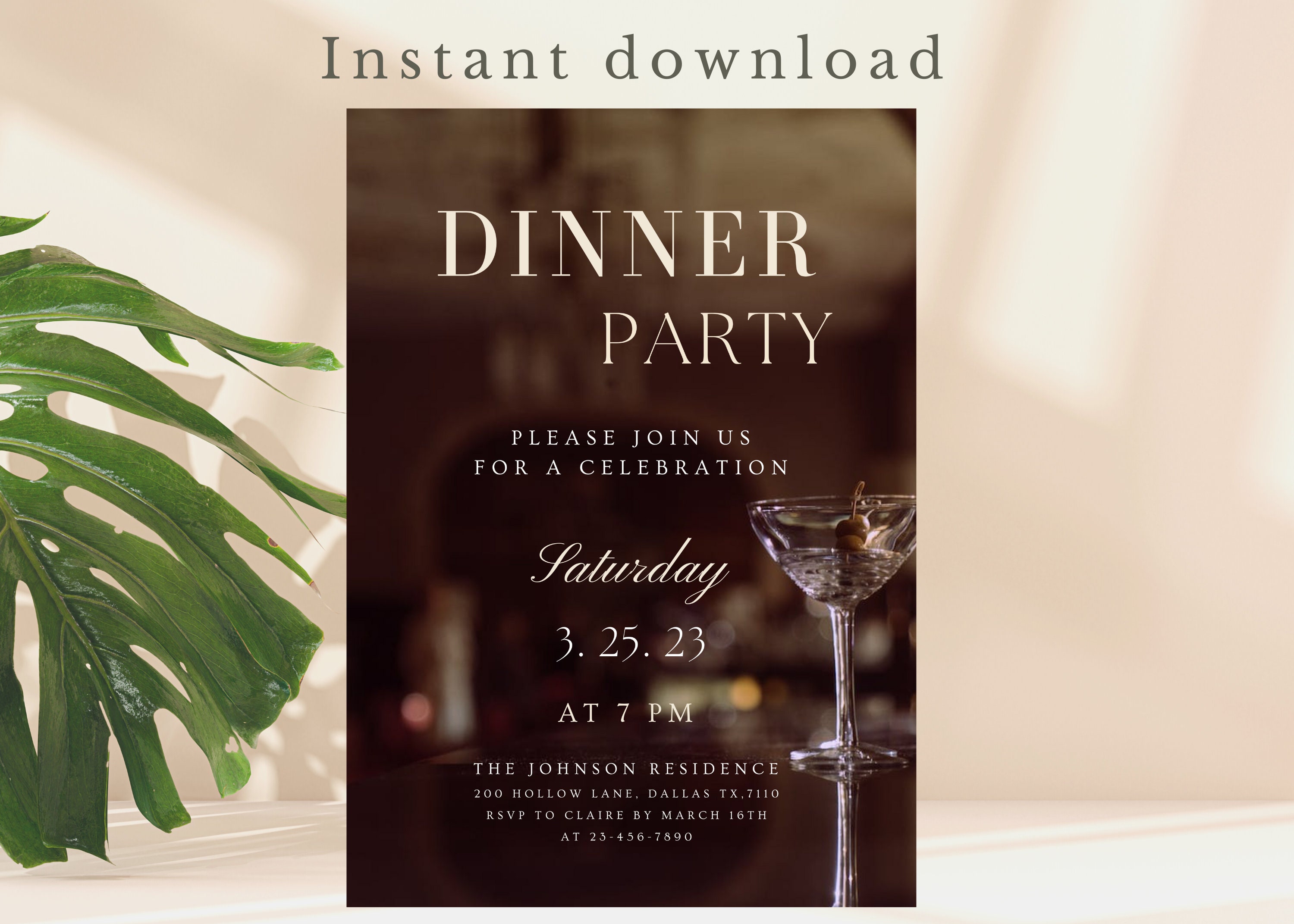 Dinner Party Invitation Dinner Party E-vite Dinner Party - Etsy