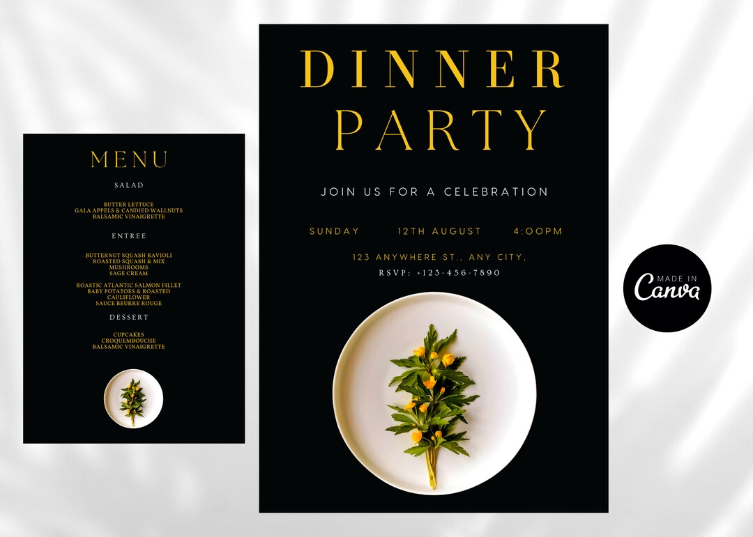 Dinner Party Invitation, Dinner Party Evite, Dinner Party Invite