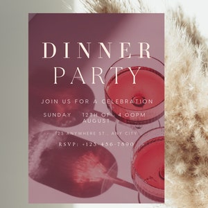 Elegant Dinner Party Invitation: Customizable Template (Digital Invitation)
